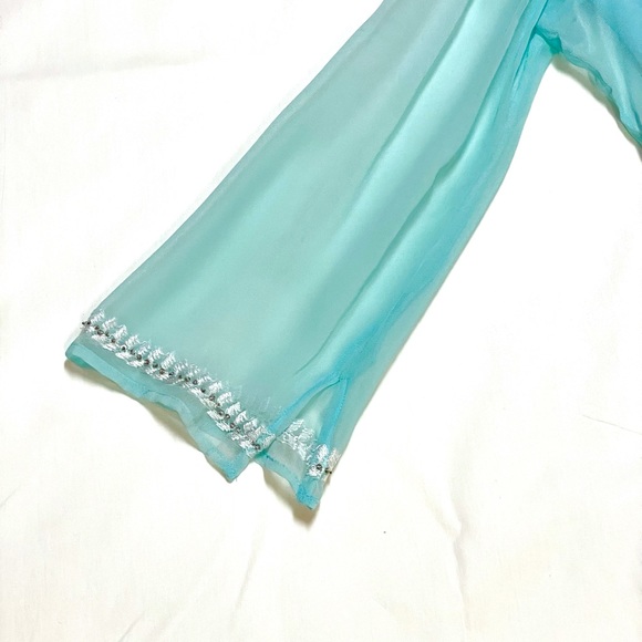 Embellished tunic & matching cami set. Color Aqua Sz PM - Picture 8 of 12